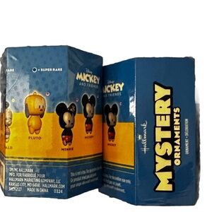 Lot of 2 NEW Hallmark Disney MICKEY & FRIENDS Mystery Christmas Ornaments New